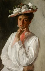 Frau in Weiß